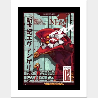 Evangelion Unit 2 Artwork Posters and Art